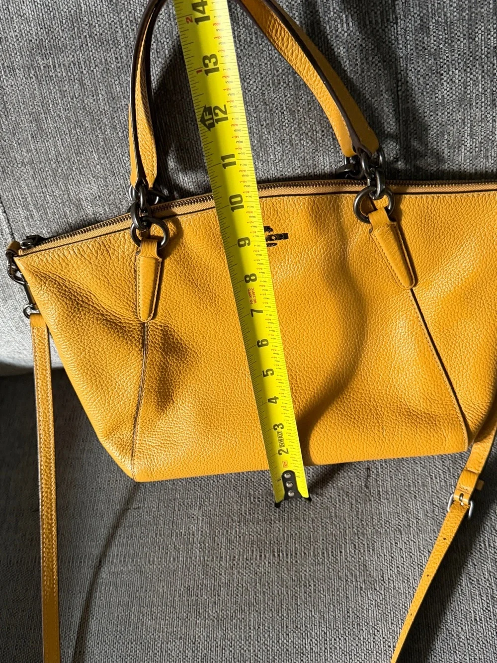 Coach Yellow Pebbled Leather Kelsey Satchel